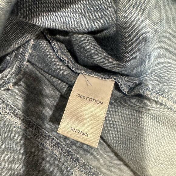 J. Jill Denim Dress Ombre Sleeveless with Pockets Blue White Womens Medium - Picture 10 of 12